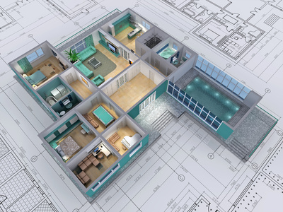 Studio bridge render interni ed esterni Rendering 3d interni